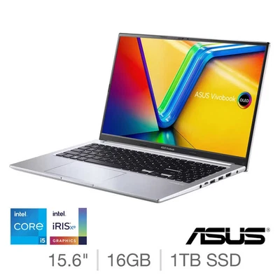 Portátil ASUS Vivobook, Intel Core i5, 16GB RAM, 1TB SSD, 15.6 Pulgadas OLED, X1505VA- Foto 1 de 4