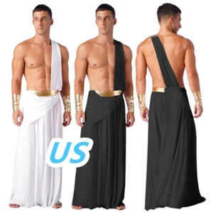 Herren antiker griechischer römischer Gott Toga Krieger Cosplay Kostüm Halloween Outfits - Bild 1 von 37