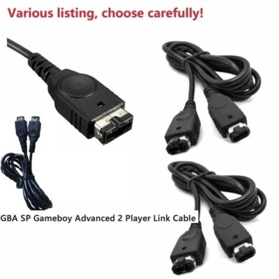 Two Player Link Cable Cord for Nintendo Advanced Game Boy Advance SP GBA GBASP - Image 1 of 4