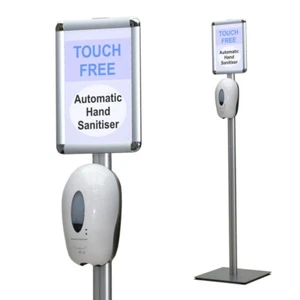 Automatischer Hand Gel Seifenspender Ständer freistehend A4 Rahmen - Bild 1 von 4