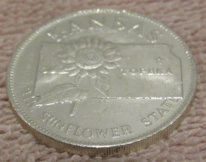 Vintage Kansas Franklin Mint Sterling Silver Round KS Kans. 14.7 grams - Picture 1 of 2