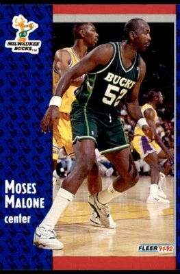 1991-92 Fleer #315 Moses Malone BUCKS - Image 1 of 2