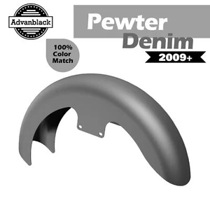 PEWTER DENIM Advanblack 19" Reveal Wrapper Hugger Front Fender For 09+ Harley - Picture 1 of 9