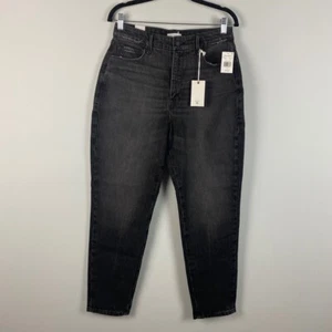 Good American Good Mom High Waist Jeans Black High Rise Distressed Size 4 / 27 - Picture 1 of 11