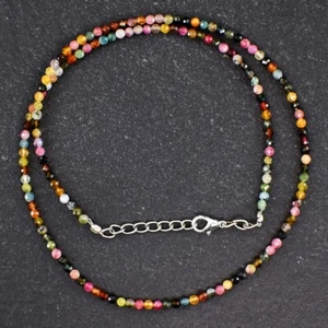 Watermelom Tourmaline Faceted 45.00 Cts Beaded Beautiful Necklace VK 05 E584 - Picture 1 of 6