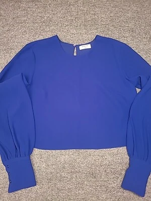 Aritzia Babaton Blouse Womens Medium Blue Luxury Careerwear  - Image 1 of 4