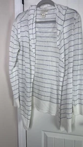 Cynthia Rowley Womens Hooded Linen Cardigan Open Front Duster Wrap Normcor Large - Picture 1 of 5