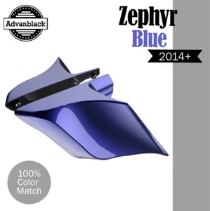 ZEPHYR BLUE For 14+ Harley Touring Street Road Stretched Extended Side Covers - Foto 1 di 7
