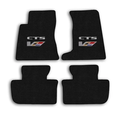 Cadillac CTS-V 2004-2007 - Juego de 4 alfombrillas clásicas de ébano con logotipo Foto 1 de 4