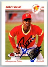 1991 Line Drive AAA #5 Butch Davis SIGNED   Albuquerque Dukes