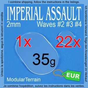Star Wars Imperial Assault Waves #2 #3 #4 2mm Clear Acrylic Round Pill Oval Base - Imagen 1 de 8