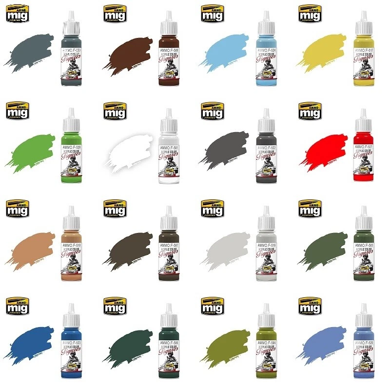 Ammo by Mig Acrylic Paints for Figures (Singles Choose Your Paint Colour)