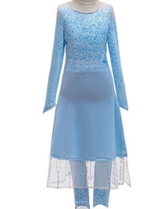 2 Piezas Frozen 2 Princesa Elsa Disfraz Azul Talla 120/4-5 Años - Imagen 1 de 3
