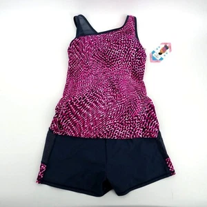 Free Country Womens 2 Piece Swim Suit Magenta Slate Small NWT $90 - Picture 1 of 16