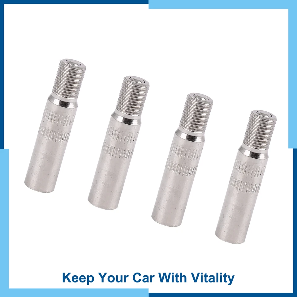 Paquete (4) Válvula de rueda de neumático de metal Extensión Tapa Extensor Vástago para coche camión furgoneta Foto 1 de 4