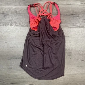 Lululemon Wild Tank Heathered Black Cherry / Electric Coral Size 2 - Picture 1 of 13