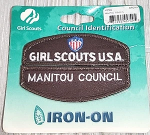 GIRL SCOUTS USA MANITOU COUNCIL Iron-On Embroidered Patch-Council Identification - Picture 1 of 4