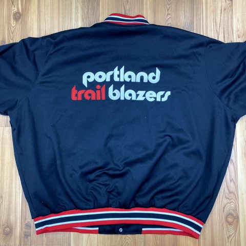 RARE G-III Black Portland Trail Blazers Retro Mesh Snap-Up Jacket Big & Tall 4XL Cover
