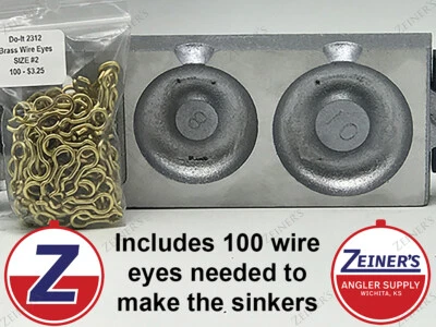 3181 New Do-It River Sinker Mold RS-2-810 8 & 10 oz w/100 Size 2 Wire Eyes