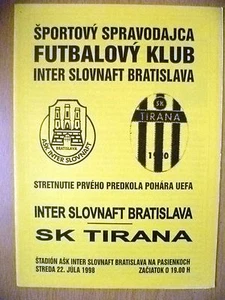 1998 1st Preliminary Round UEFA Cup- INTER SLOVNAFT BRATISLAVA v SK TIRANA - Picture 1 of 4