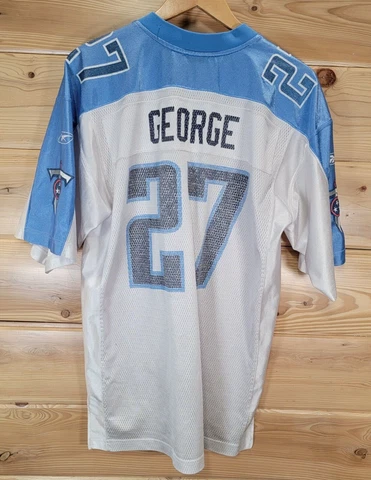 Tennessee Titans Eddie George  Football Jersey Men Medium NFL Reebok Distress Cover