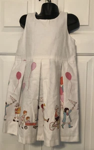 NEW Boutique Girls Sleeveless Dress 6 Party Birthday White Soft Flannel Cotton - Picture 1 of 6