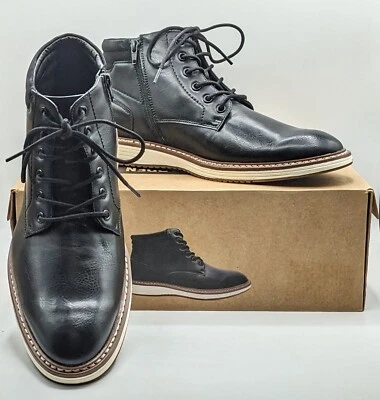 Vestido chukka Steve Madden “P-Jelen” masculino com zíper lateral e bota confortável (preto) – NOVO - Imagem 1 de 4