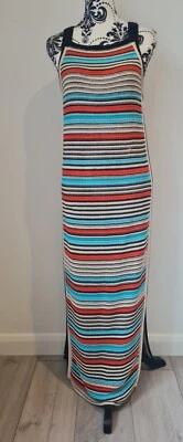 Maxi Vestido Seafolly Tejido Talla Mediana Rayas Sin Mangas Tejido Largo Foto 1 de 4