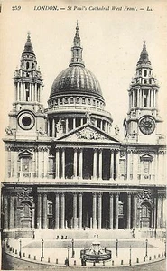 Cartolina Cattedrale di Saint Paul fronte occidentale Inghilterra - Foto 1 di 2