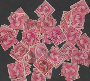 Postage Stamps For Crafting: 1890s 2c George Washington; Red; 50 Pieces - Picture 1 of 1