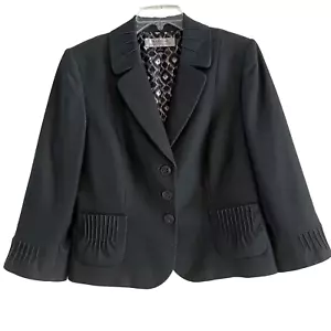 Tahari Arthur S. Levine Black/Dk Gray Women’s Suit Blazer Jacket - Size 12 - Picture 1 of 10