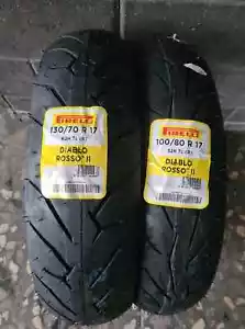 Coppia gomme 100/80 R17 52H e 130/70 R17 62H PIRELLI DIABLO ROSSO 2 DOT2024 - Foto 1 di 3