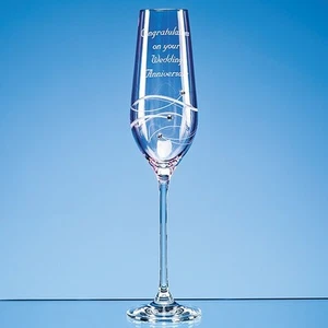 Personalisierte Sektflöte mit Gravur Diamant Kristall Rosa Geburtstag Jubiläum - Bild 1 von 1