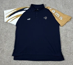 VTG St. Louis LA Los Angeles Rams Polo Shirt Mens XL Blue Puma NFL Football 90s - Picture 1 of 9