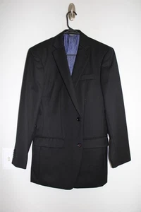 SOLID BLACK INDOCHINO SLIM FIT 100% WOOL BESPOKE SPORT COAT sz 38R suit jacket - Picture 1 of 4