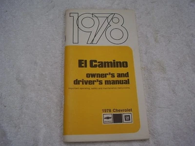Chevrolet El Camino 1978 manual del propietario original Foto 1 de 4