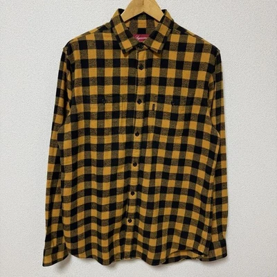 Camisa de franela Supreme 10AW Buffalo dorada talla L Foto 1 de 4