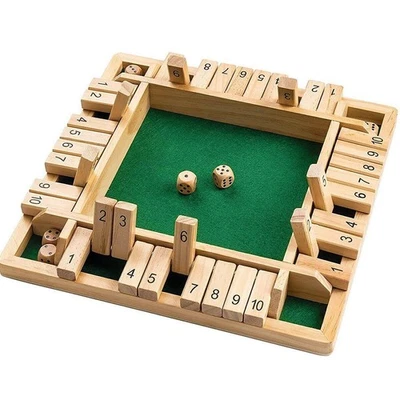 1-4 Players Shut The Box Dice Game,10 Numbers Traditional Bar Family Game Dice - Image 1 of 4