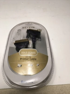BELKIN GOLD Series IEEE 1284 Printer Cable 24k Gold Plated Contacts   6' NIB - Image 1 of 4