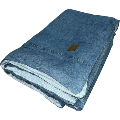 De Colección Tommy Hilfiger Azul Denim Jean Azul/Blanco Rayas Reversible Doble Edredón Foto 1 de 4