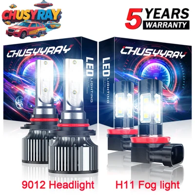 4x 9012 H11 LED Headlight + Fog Light Bulbs Kit For Buick Envision 2016-2019 - Image 1 of 4