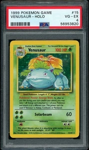 1999 Pokemon Base Set Unlimited Venusaur Holo #15 PSA 4 VG-EX - Picture 1 of 2