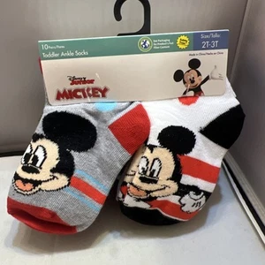 Calcetines al tobillo Mickey Mouse para niños pequeños talla 2T-3T nuevos paquete de 10 - Imagen 1 de 20
