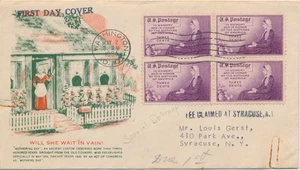 #737 Mothers of America 1st AWM cachet First Day cover Special Delivery Due 1c - Picture 1 of 2