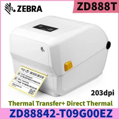 Zebra ZD888T USB Desktop Thermal Barcode Sticker Label Printer Replace GK888T - Image 1 of 4