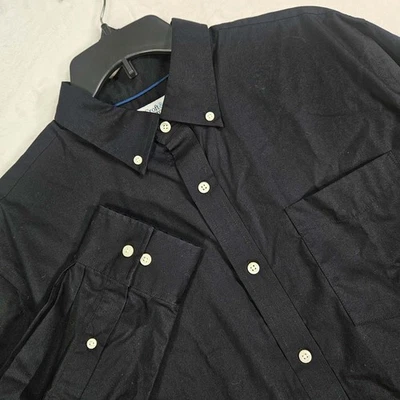 Camisa informal Croft & Barrow para hombre grande con botones manga larga negra Foto 1 de 4