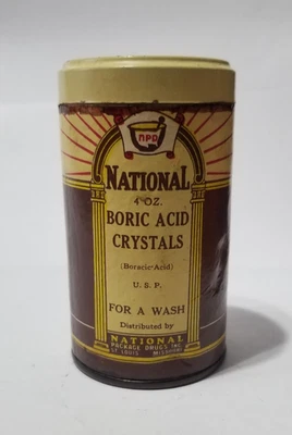 Vintage NPD Boric Acid Tin Box St Louis MO Collectable Advertising - Image 1 of 4