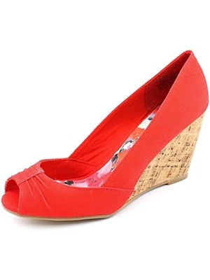 Sandalias de cuña RAMPAGE para mujer rojas de corcho cómodas Kayson punta redonda 8 M Foto 1 de 4