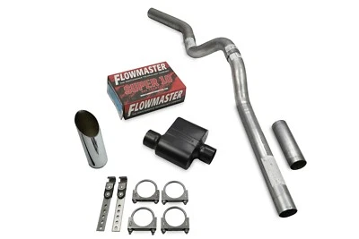 Chevy Tahoe 00-06 3" Single Exhaust Kit C Exit Flowmaster Super 10 SW Tip Foto 1 de 4