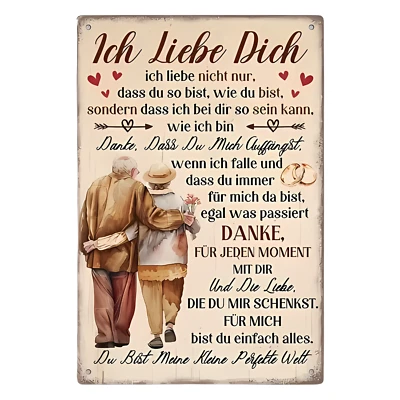 Ich liebe dich Schild Blechschild Dekoschild Geschenk | 20x30cm | - Bild 1 von 4